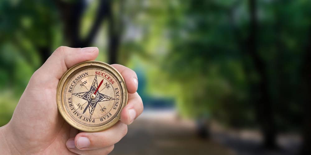 Future roles symbolised with a compass to navigate your future direction