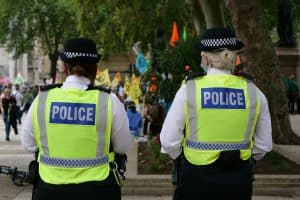 Two Police officers walking